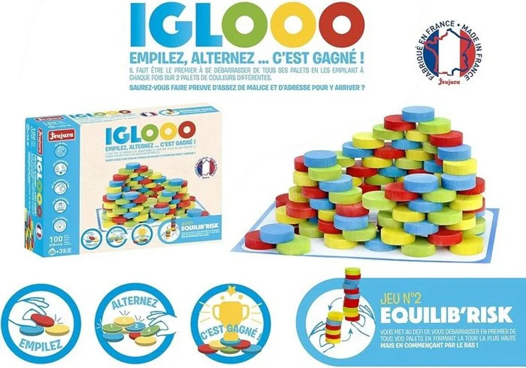 Baril Jeujura 100 Pièces en Bois Multicolore pour Petits Bâtisseurs - 2