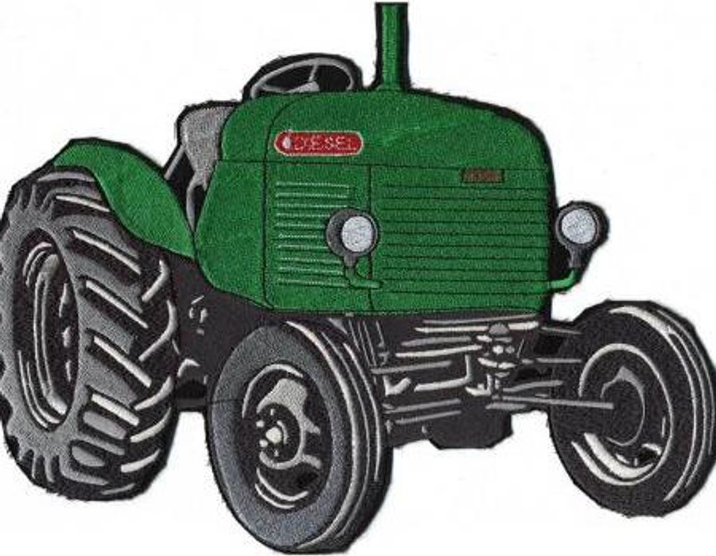 Rückenaufnäher - Traktor Diesel grün - 07458 - Gr. ca. 27 x 21 cm