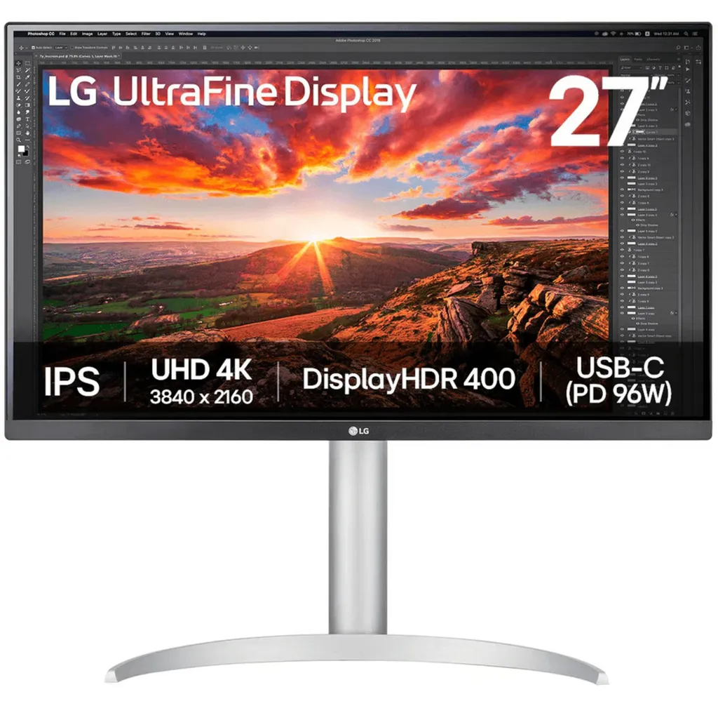 LG 27UP850K-W Écran 27 pouces 4K UHD IPS avec USB-C et DisplayPort