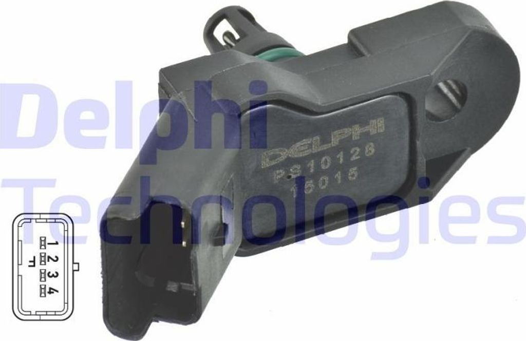 DELPHI PS10128 Ladedrucksensor für FIAT QUBO (225) Saugrohr