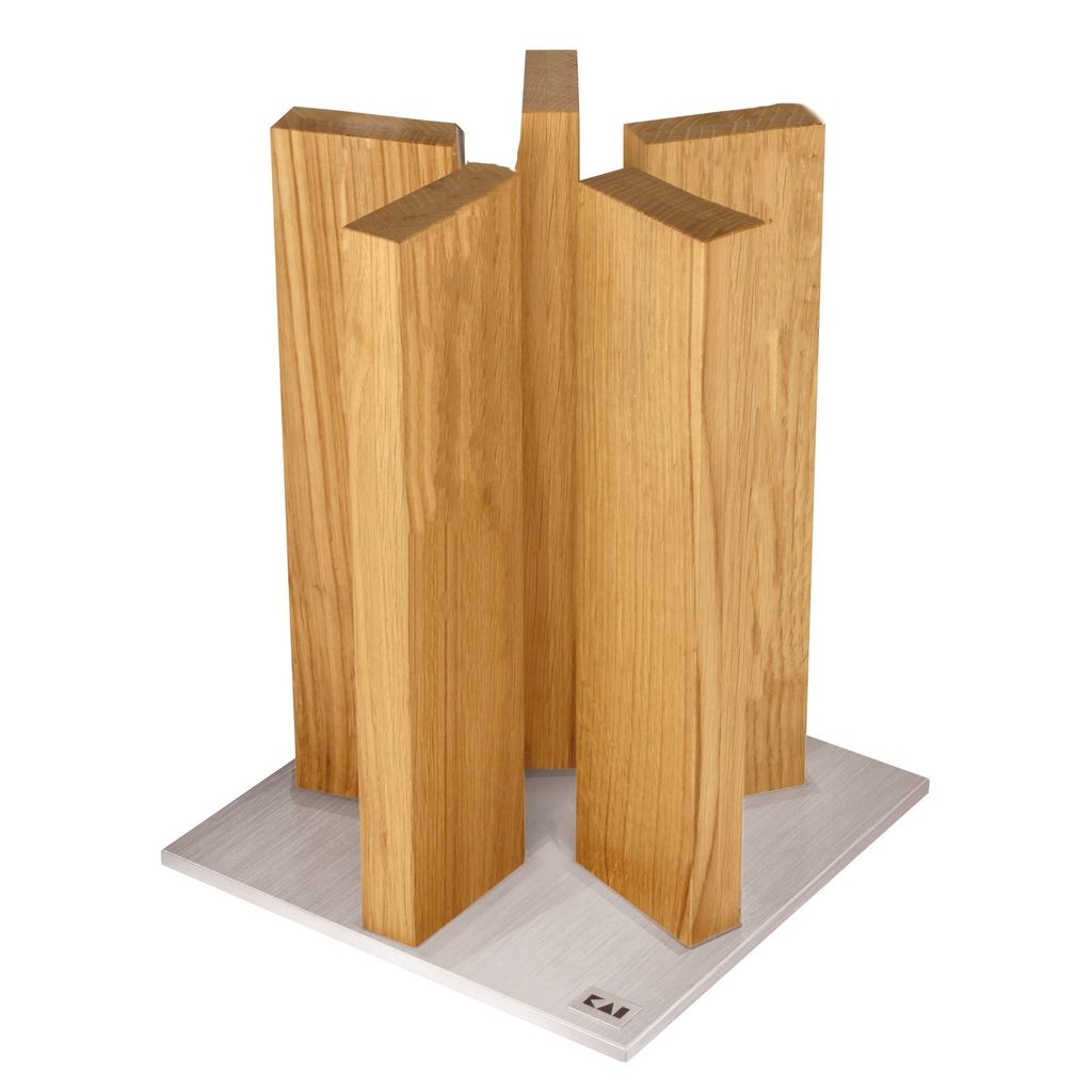 KAI STH-3 Magnet Messerblock Stonehenge, Edelstahl / Eiche, für 10 Messer, silber/natur (1 Stück)