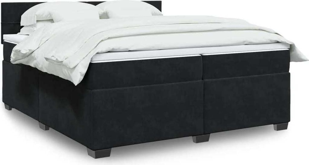 Maison Exclusive - Boxspringbett mit Matratze Schwarz 200x200 cm Samt