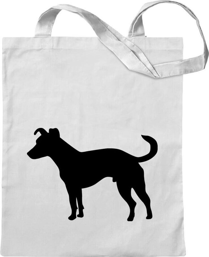 Kiwistar - Baumwolltasche - weiss - Jack Russell Hund Terrier - Tragetasche Stoffbeutel Umhängetasche langer Henkel