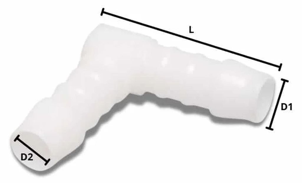 Złącze węża kolanko plastikowe 90° 12 mm Zdjęcie produktu 