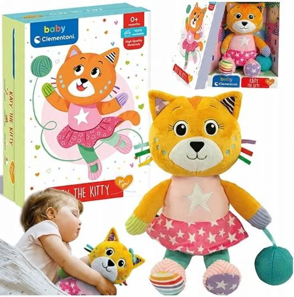 Peluche chat Clementoni Katy 0 mois avec boîte de jeu interactive - 10