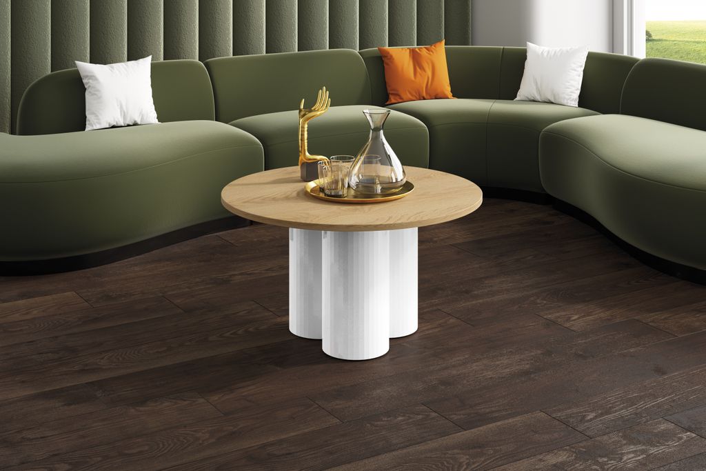 Design Couchtisch HRE-222 rund Hochglanz Wohnzimmer Tisch 80 x 50 cm