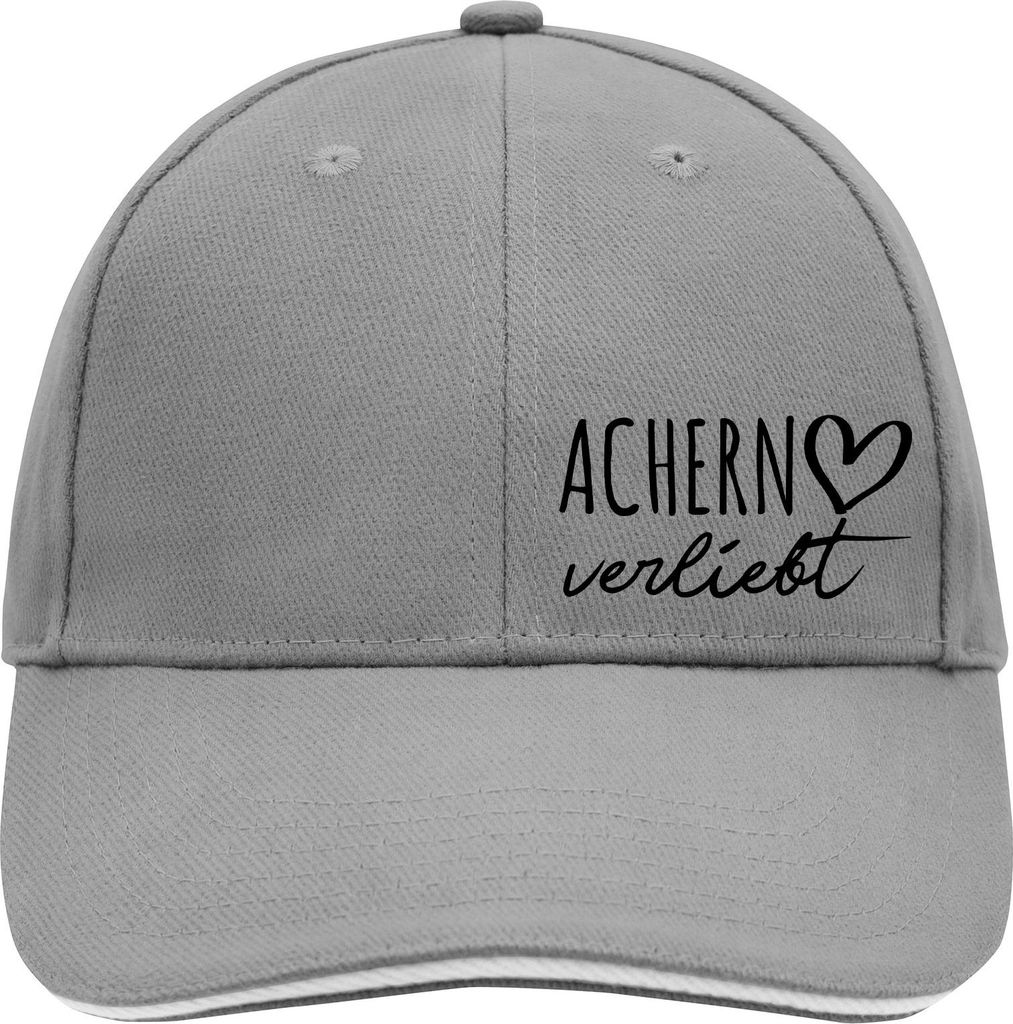Huuraa Cappy Mütze Achern verliebt Dark Grey/White Baumwolle 6-Panel Kappe Geschenkidee