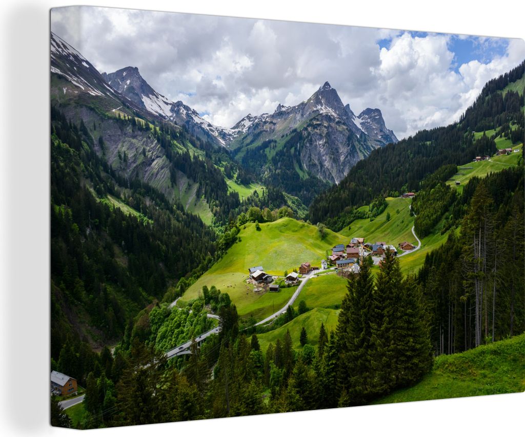 MuchoWow - Leinwandbilder - Berge in Österreich, Wandbild, Wanddeko Bilder Wohnzimmer, 30x20 cm