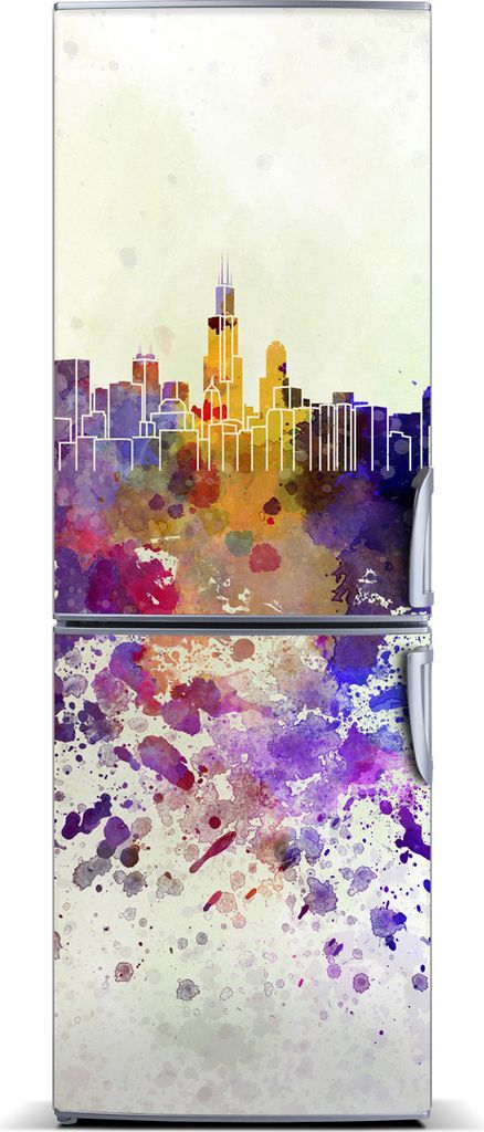 Tulup Kühlschrankdekoration - Magnetmatte - 60 cm x 180 cm - Magnet auf dem Kühlschrank - Buntes Chicago
