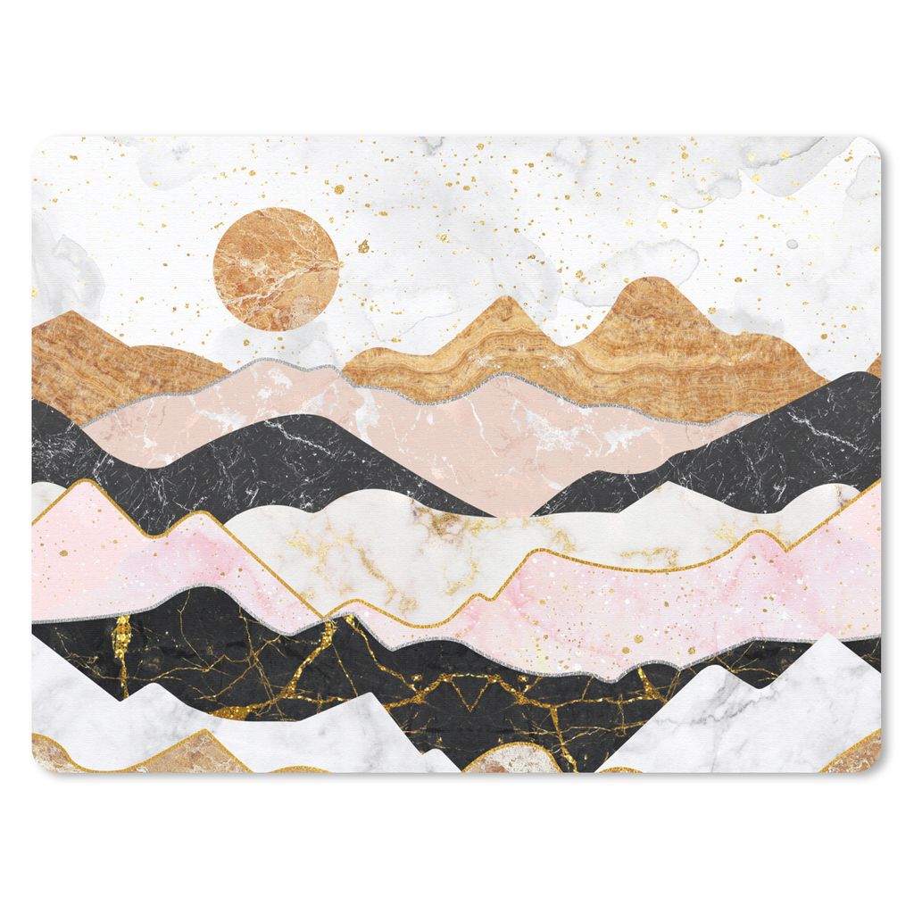 MuchoWow Mauspad Mousepad Marmor - Gold - Pastell 23x19 cm - Mousepads - Maus Mat - Pad - Mausunterlage - Schreibtischunterlage - Mauspad