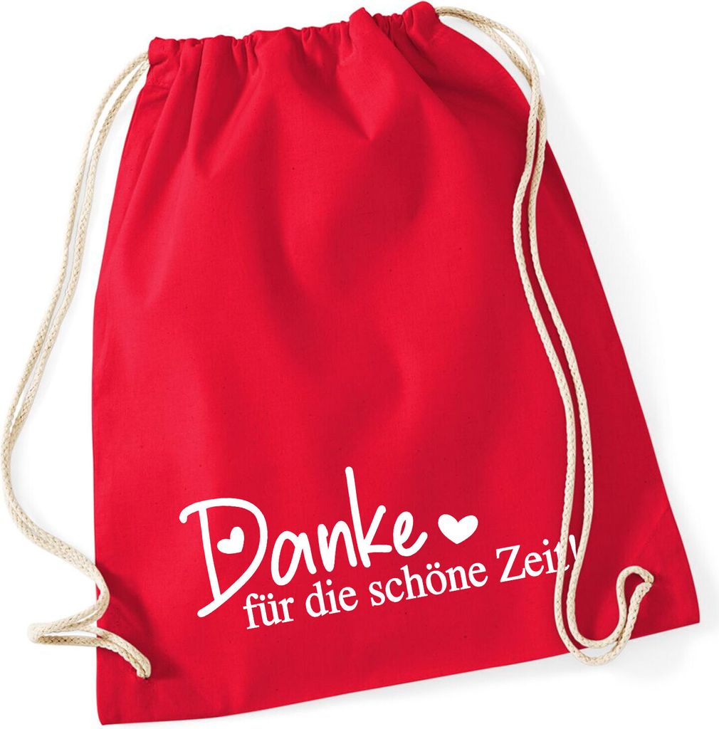Huuraa Turnbeutel Danke für die schöne Zeit Herzen 12 Liter Produktbild 