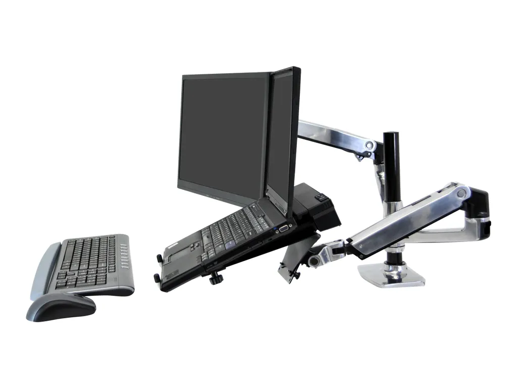 Support Double Écran Ergotron LX pour Bureau Ergonomique Aluminium 24"