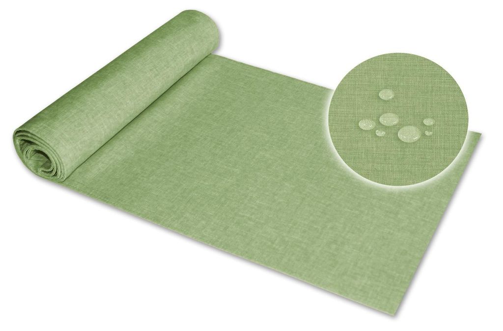 Tischläufer 40x100 cm grün hell Leinenoptik beschichtet Produktbild 