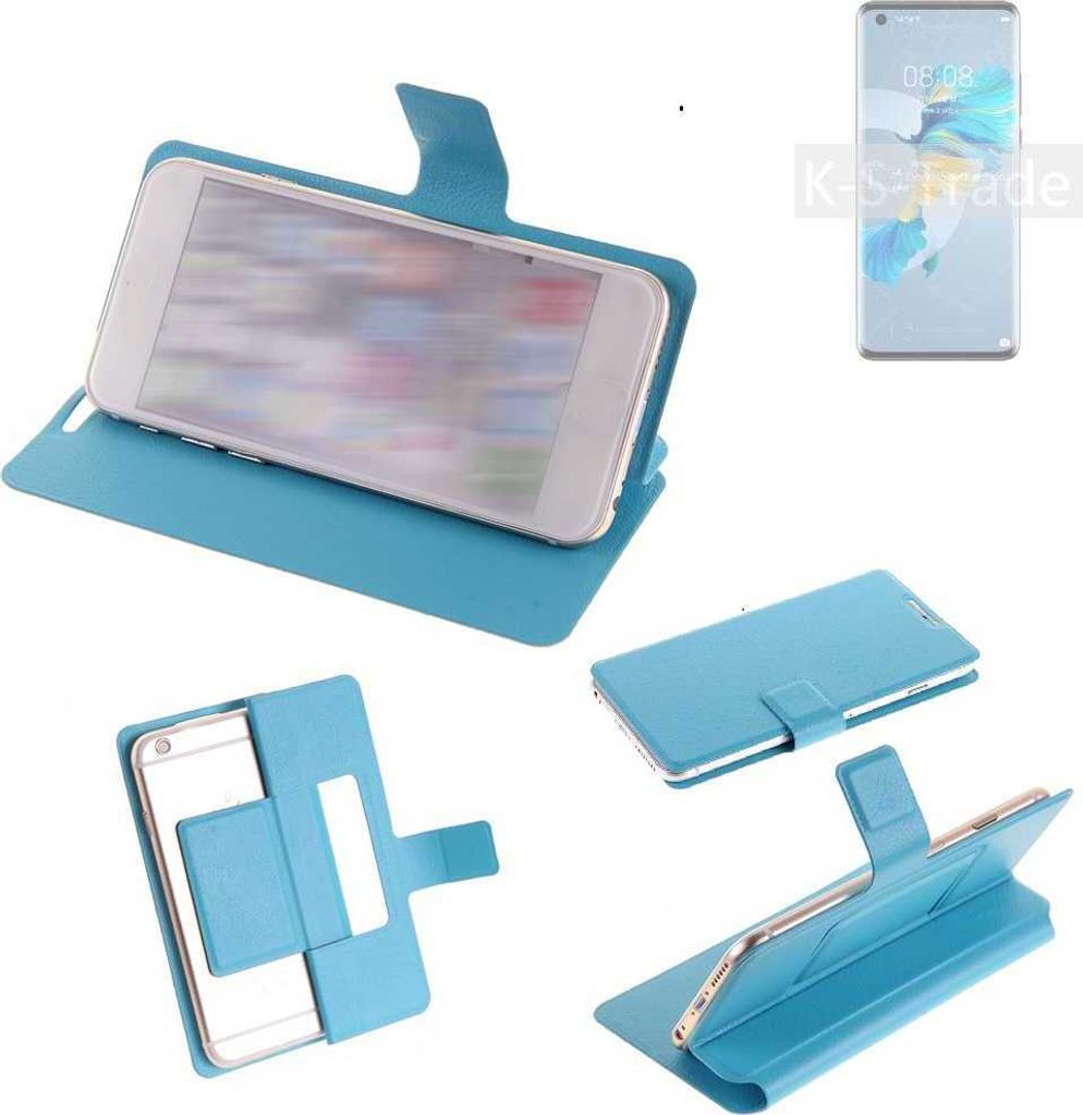 K-S-Trade Schutzhülle Handyhülle kompatibel mit Huawei Mate 40E 5G Flip cover Handy case Smartphone Klapphülle blau