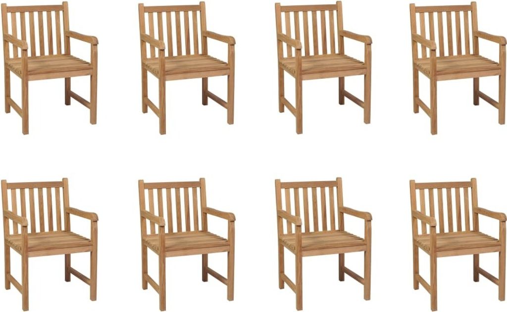 "2024 Moderne" Gartenstühle 8 Stk. Massivholz Teak - Gartenstühle Neu6305700
