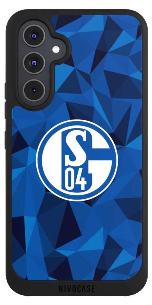 NIVOCASE Handyhülle für Samsung Galaxy A54 5G Hülle NIVOpure Case Schwarz Camouflage FC Schalke 04 Muster