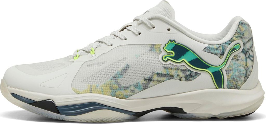 Puma Vantage Nitro Berlin Special Edition Indoor Handball Hallenschuhe Sportschuhe weiss/grün/gelb 108937-01, Schuhgröße:45 EU