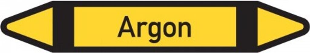 Dreifke Aufkleber I RKZ-Etikett Argon,DIN 2403,gelb/schwarz/schwarz,f.Ø25-40...