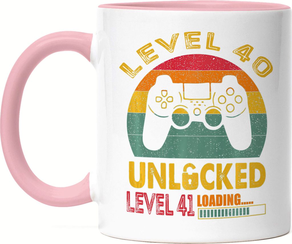 Level 40 Unlocked Level 41 Loading Tasse Rosa 40. Geburtstag Konsole Happy Birthday Controller Gamepad Spiel