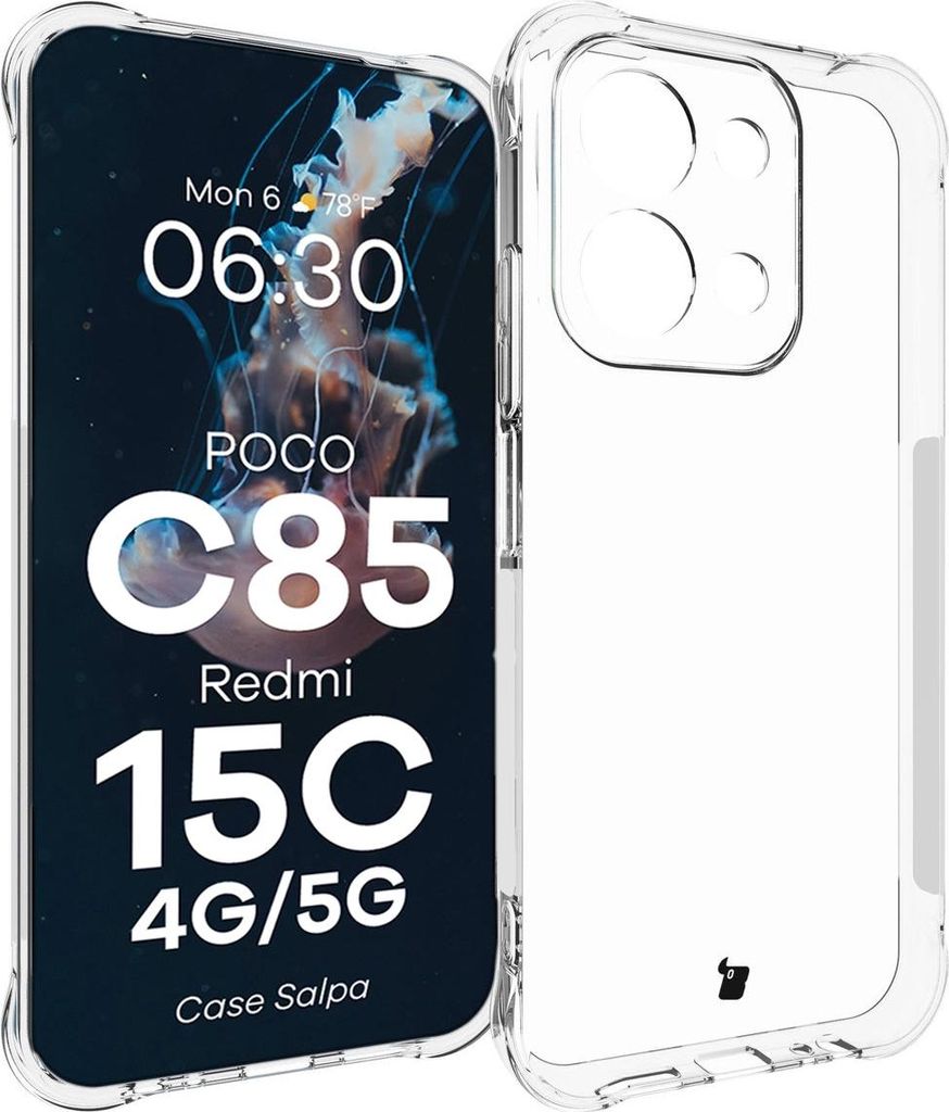 Flexible Handyhülle für Xiaomi Redmi 15C 4G/5G / POCO C85 4G, Bizon Case Salpa, Transparent