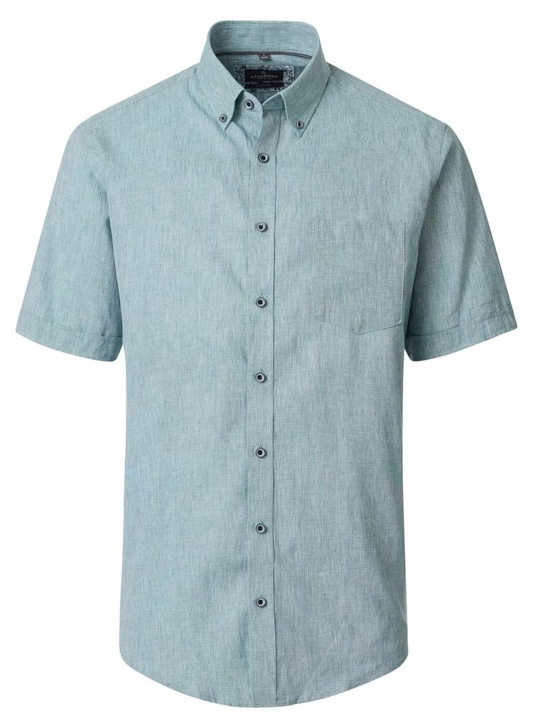 CASAMODA - Leinenhemd kurzarm (126131931), Größe:4XL, Farbe:Grün (300)