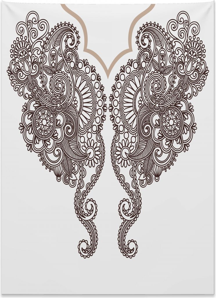 Abakuhaus Henna Wandteppich, Zwei orientalische Motive aus Weiches Mikrofaser Stoff Kein Verblassen Klare Farben Waschbar, 110 x 150 cm, Siegel Bra...