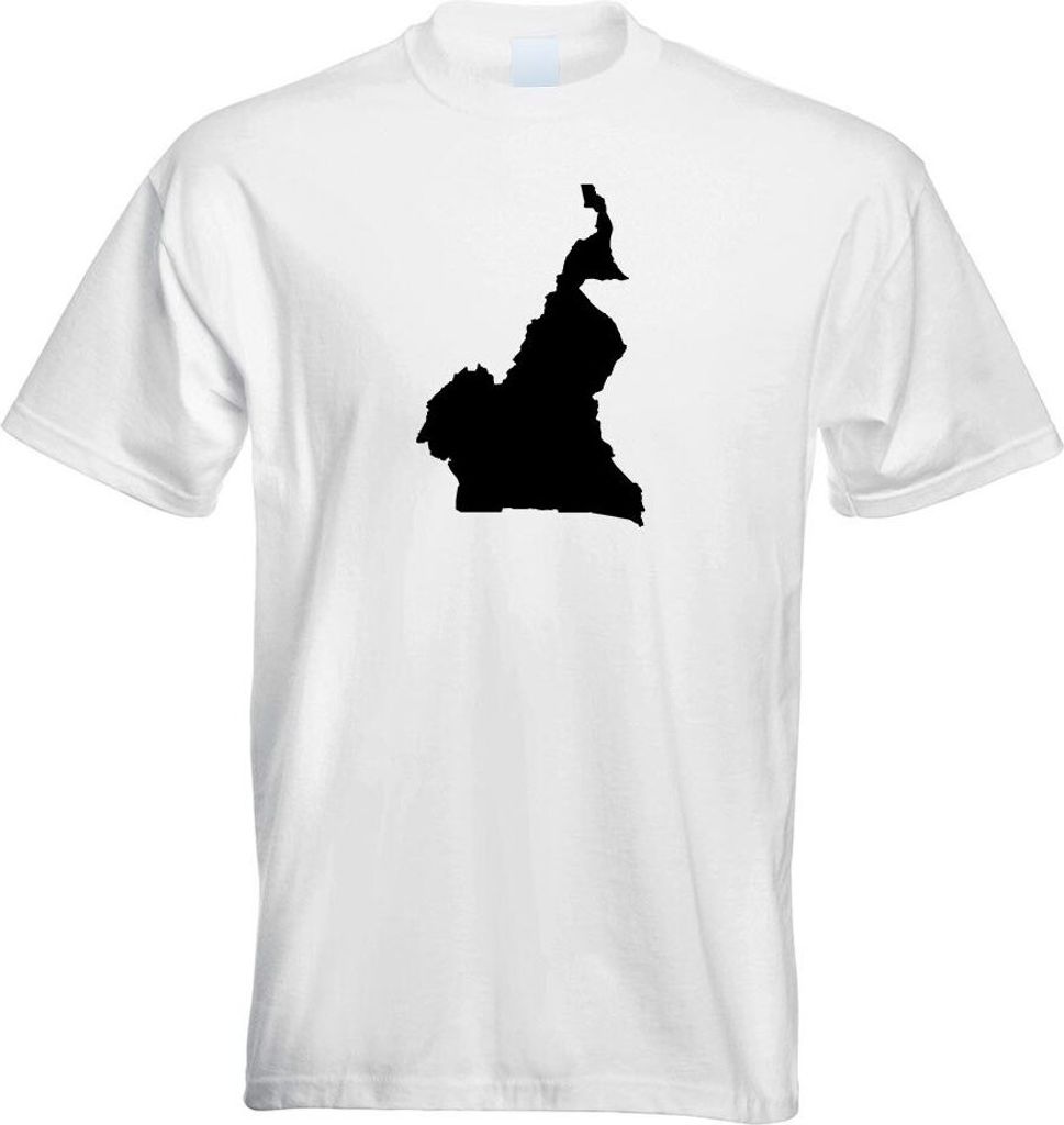 Kiwistar - T-Shirt - Weiss - Kamerun Umriss Kontur Herren Funshirt Bedruckt Design Sprüche Spruch Motive - mit Motiv Bedruckt - Funshirt Design - ...