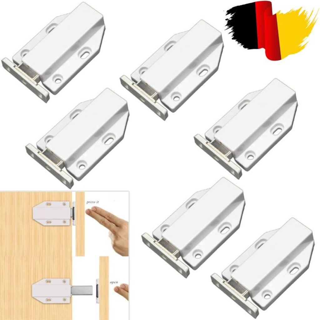 6 Stück Drucktüröffner, Schrank Push to Open Türöffner, Produktbild 