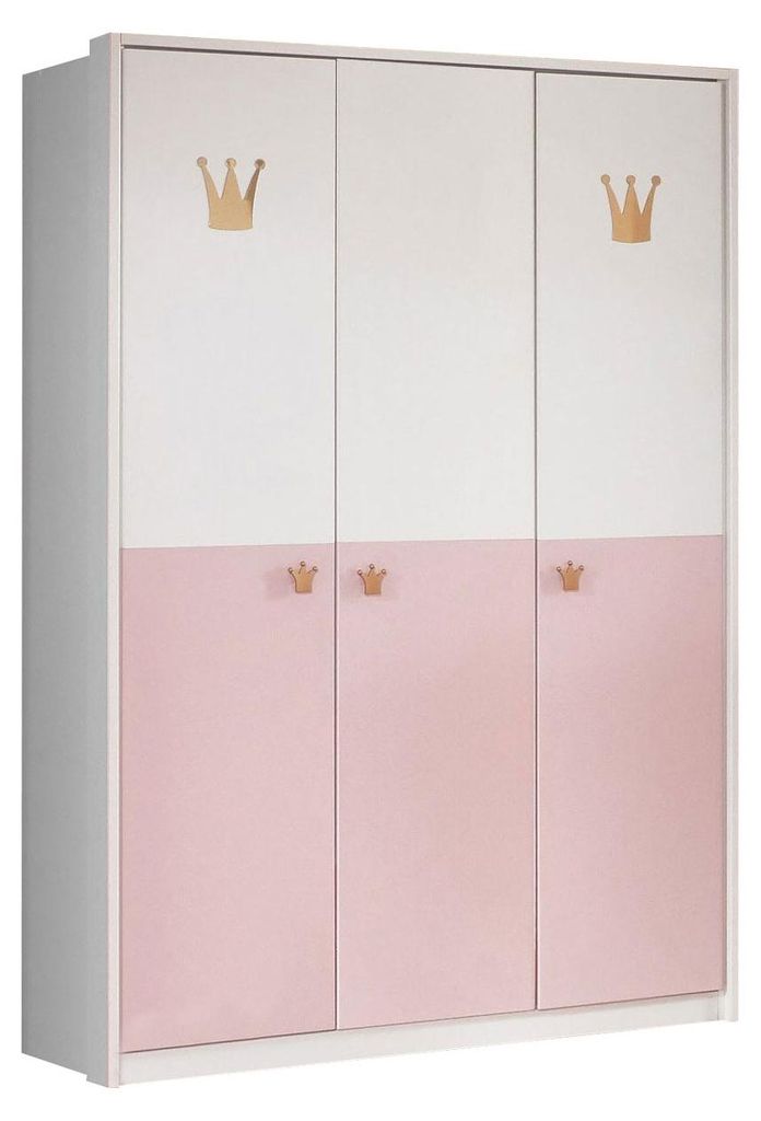 Kleiderschrank Cindy Drehtürenschrank Weiß Rosa Größe Produktbild 