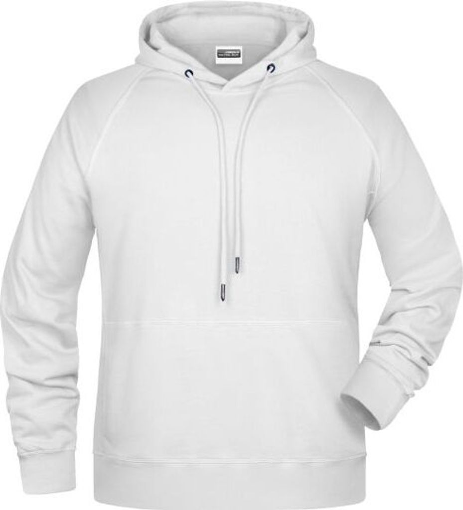 Men's Hoody Kapuzensweat mit Raglanärmeln white, Gr. M