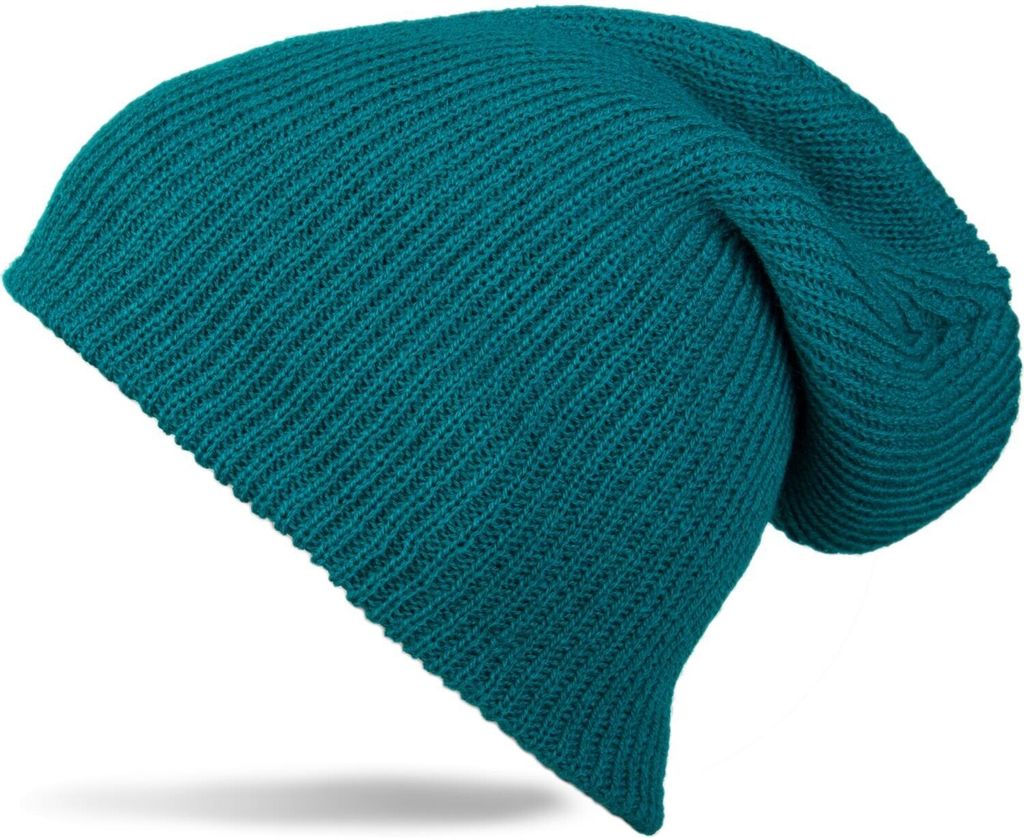 styleBREAKER Beanie Mütze, Slouch, überlange Strickmütze, doppelt gestrickt, warm, Uni 04024004