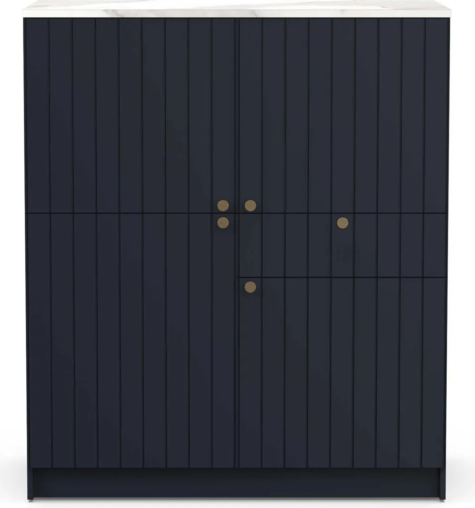 Buffet gain de place 120 cm CHESTER - 4 portes pour tout ranger sans encombrer