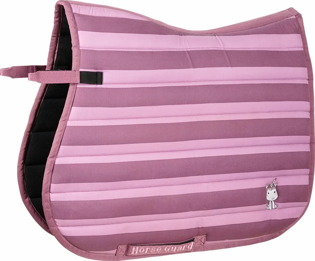 Cuscinetto da sella Horseguard GRY orchidea scura con ricamo unicorno, forma:ALLP17