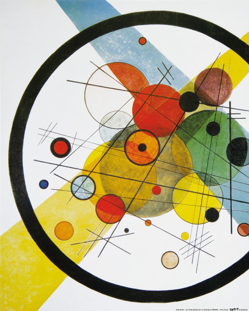 Wassily Kandinsky Kunstdruck Bild - Kreise In Kreis, 1923 (50 x 40 cm)
