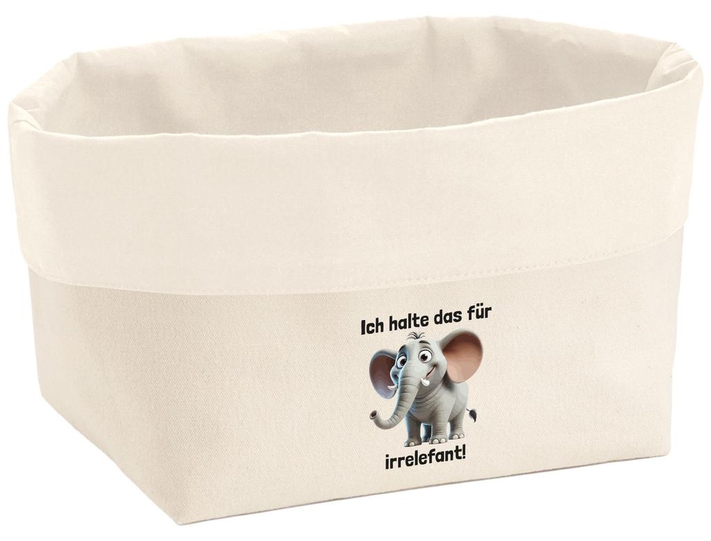 Huuraa Organizer Ich halte das für irrelefant Elefant Meme 3 Liter Medium Canvas Baumwolle Utensilo Geschenkidee