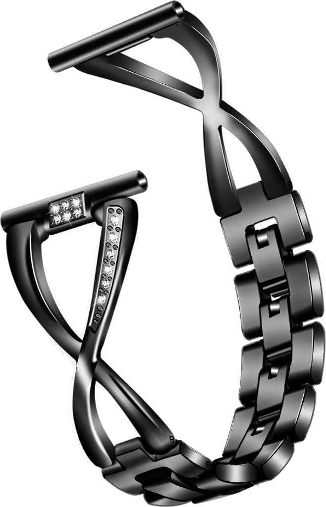 INF Vintage Gold 20mm Uhrenarmband für Samsung Watch 4/5/6 Schwarz