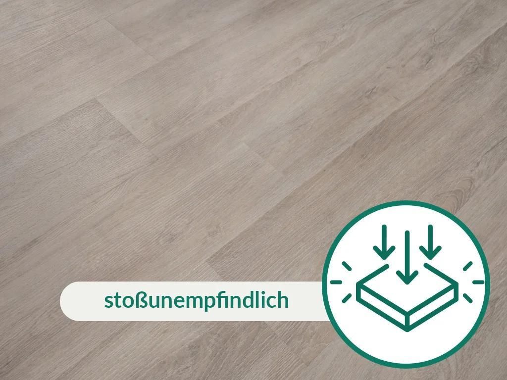 BASICfloor | 2,235 m² | Grau 229x1220x5 mm Vinylboden Klickvinyl, Eiche rustikal Sand Landhausdiele, 5 mm stark, wasserresistent für Feuchträume...