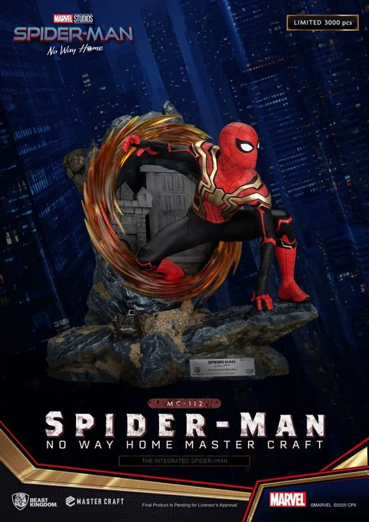 Statue Spider-Man Costume Intégré Master Craft Finition Main 31 cm