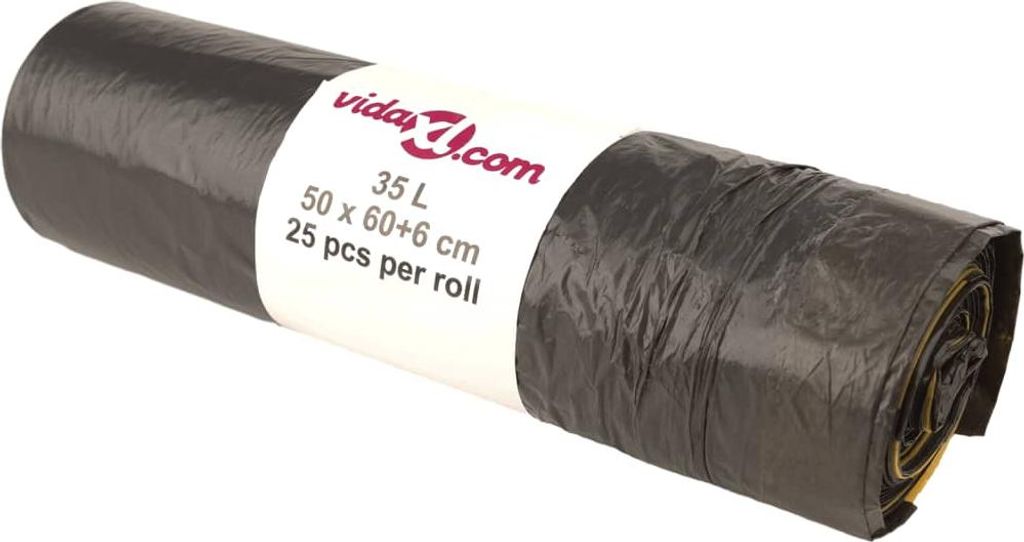 vidaXL Müllsäcke mit Zugband 250 Stk. Schwarz 35 L Produktbild 