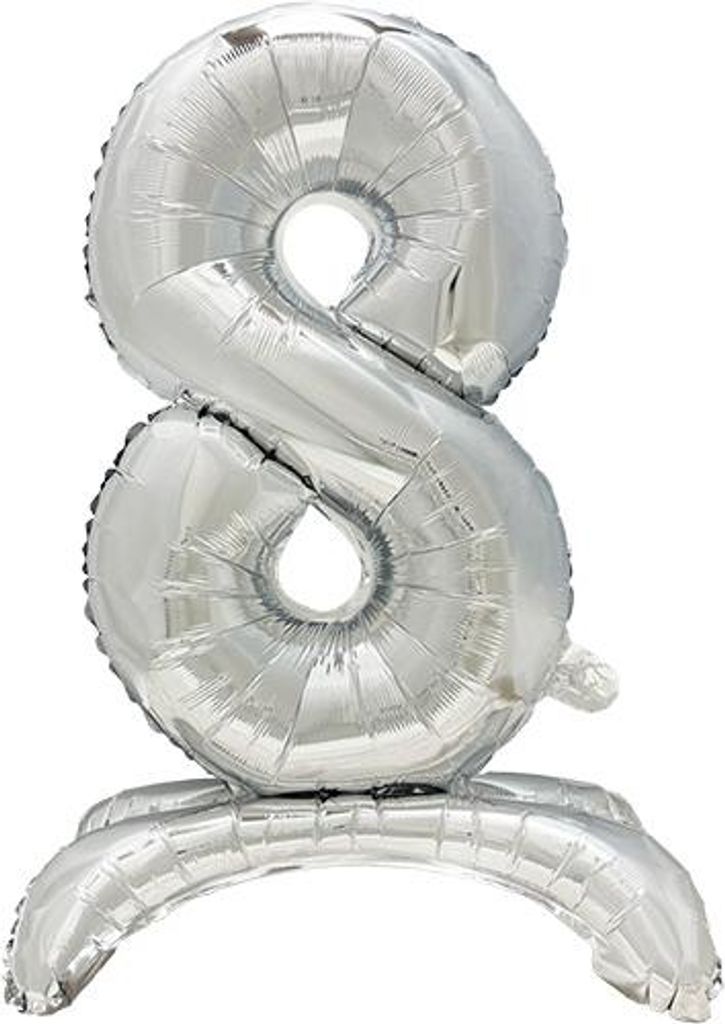 24 Papstar Folienluftballon 73 cm silber 8 stehend 37263