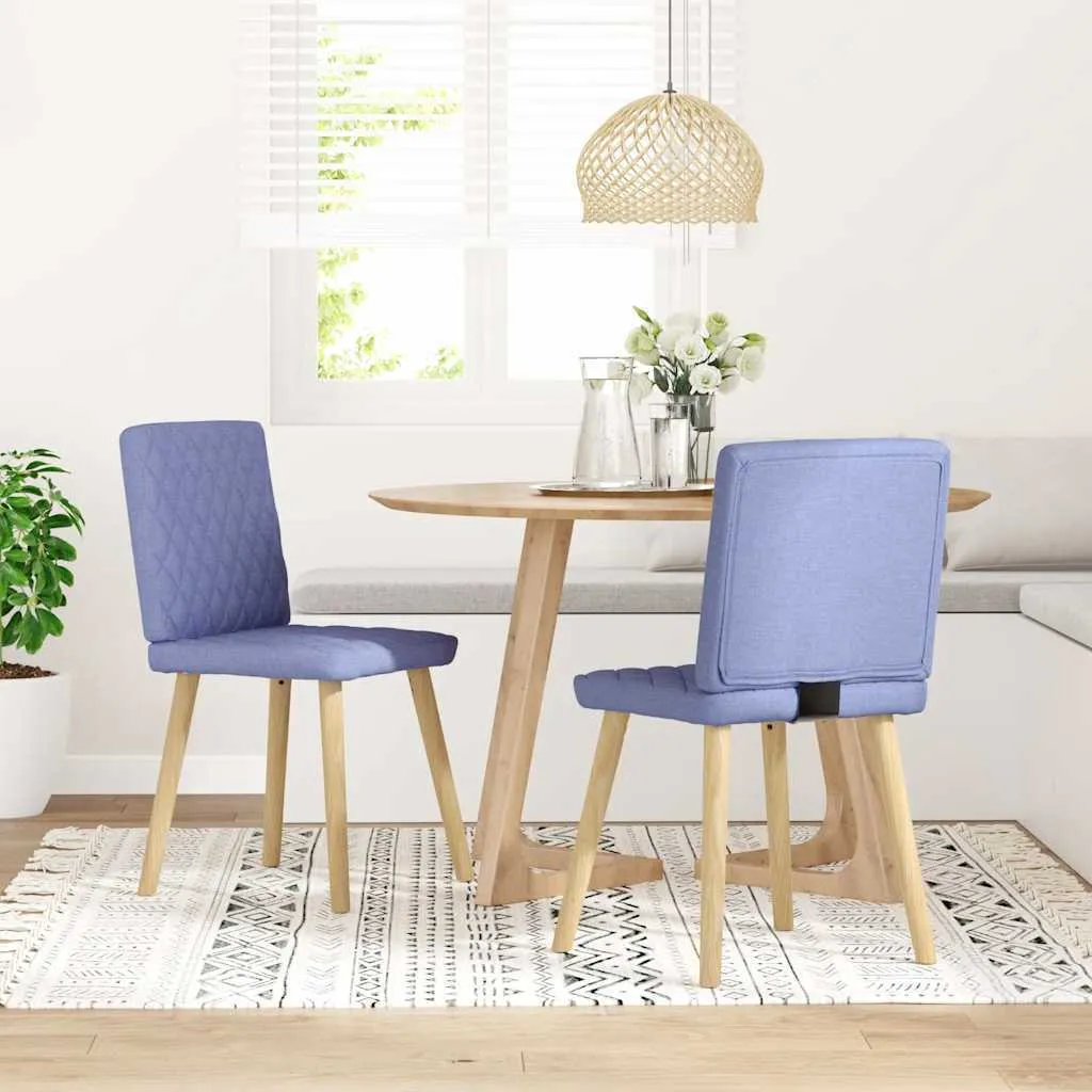Sedie da pranzo 2 pezzi. Tessuto blu denim - 2