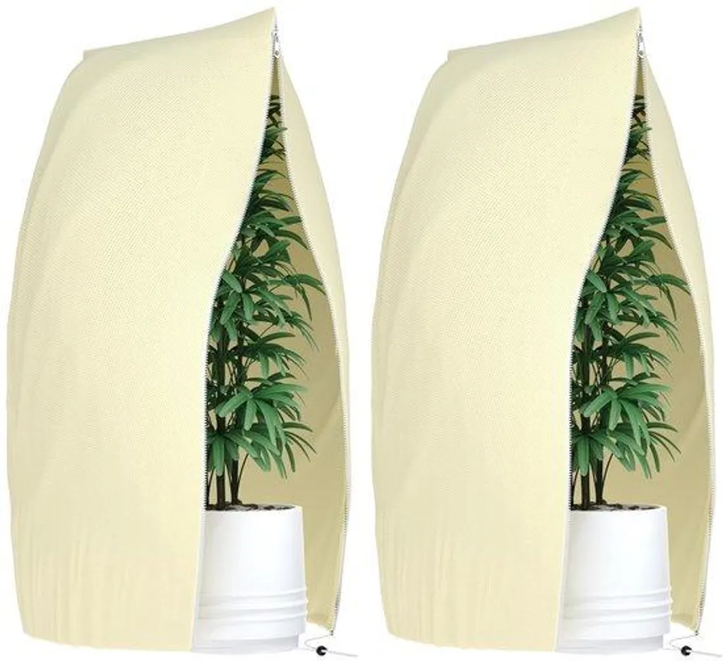 Housse d'hivernage beige 120x180 cm pour protéger vos plantes du froid