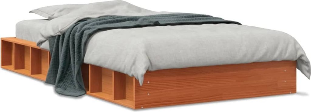 Maison Exclusive - Massivholzbett ohne Matratze Wachsbraun 75x190 cm Kiefernholz