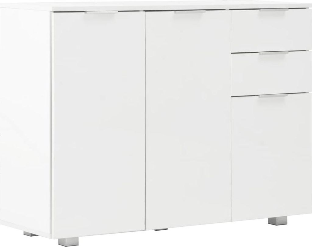 vidaXL Příborník vysoký lesk bílý 107x35x80,5 cm Obrázek produktu 