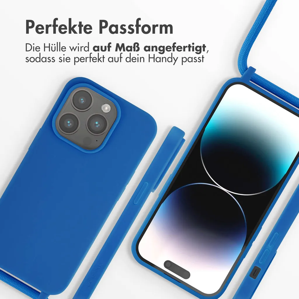 Custodia iPhone 14 Pro con Tracolla Blu imoshion | Mani Libere e Sicure - 6