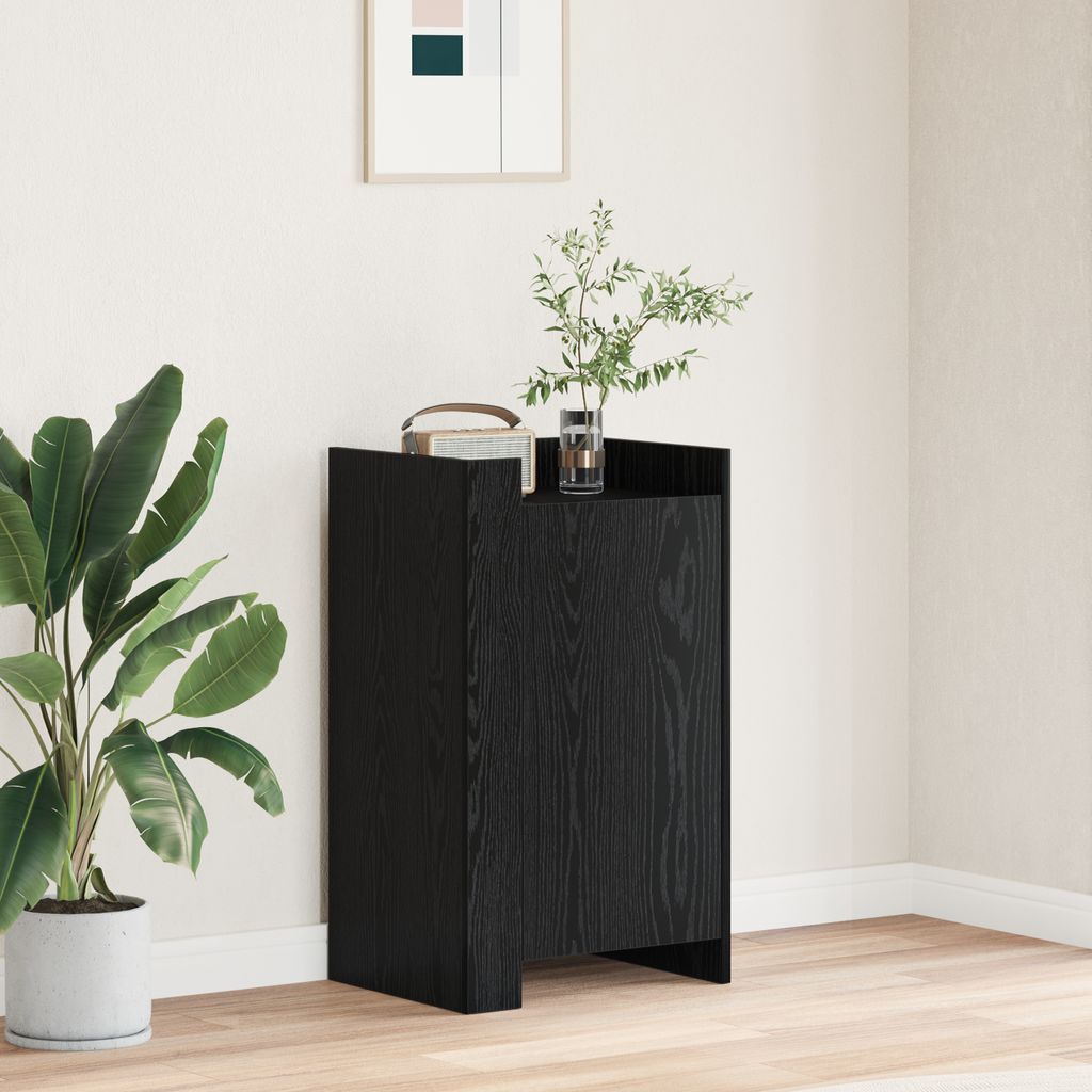 Desgin Sideboard Schwarz-Eiche 45x35x75 cm Holzwerkstoff - Kommoden 869176