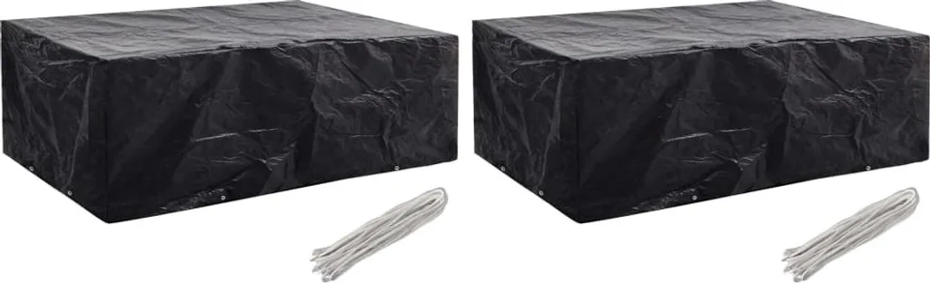 The Living Store Coperture per mobili da giardino 2 pz. 8 occhielli 242x162x100 cm