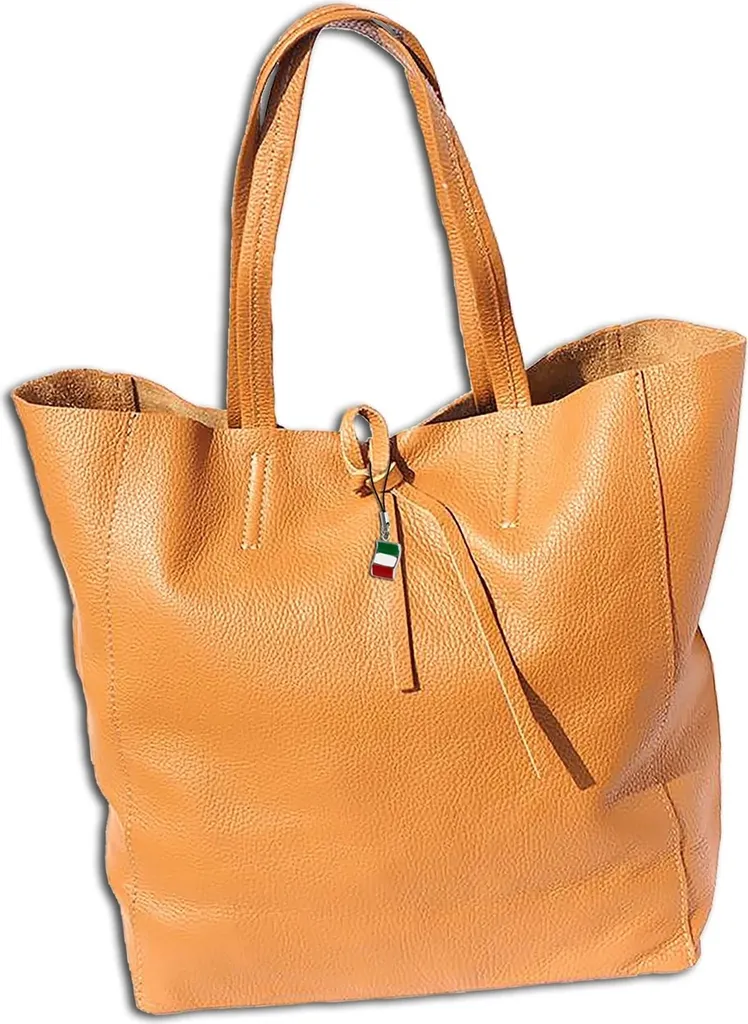 Florence Shopper Donna Vera Pelle Cognac 30x35x15 cm | Made in Italy