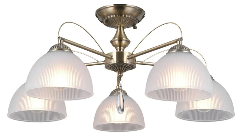 Plafonnier MORETI PND-40623-5-AB Italux - Lustre Vintage en Laiton Antique
