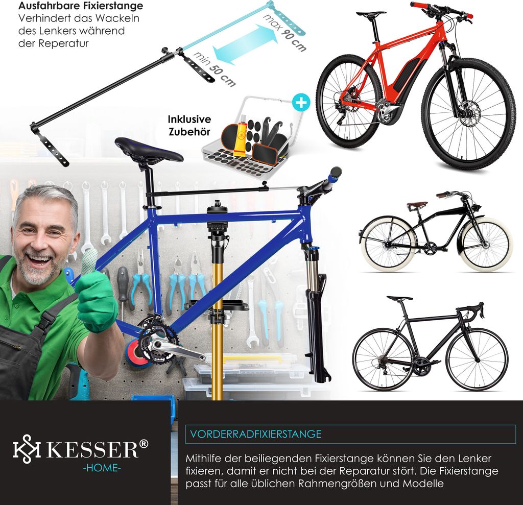 KESSER® Fahrradmontageständer Profi Reparaturständer Produktbild 4